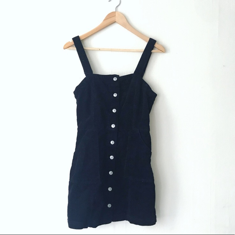 Black Corduroy Jumper w/ Pockets